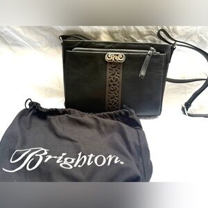 Brighton Black Crossbody Bag with Intricate Detail